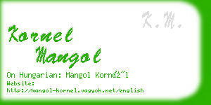 kornel mangol business card